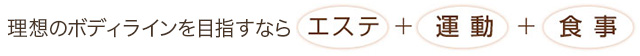 ダイエットの近道はエステ＋運動＋食事